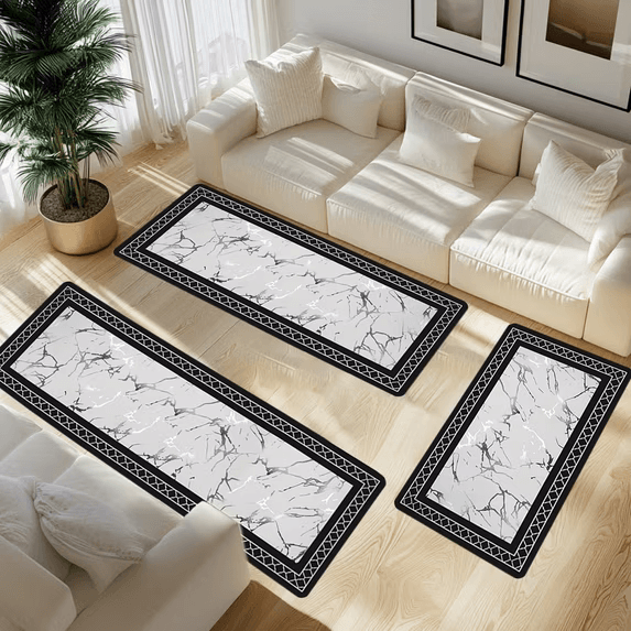 Marble Kitchen Rug Set