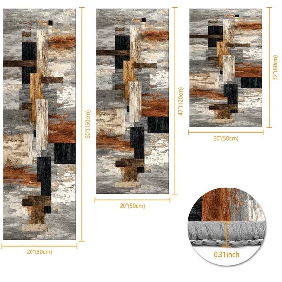 Abstract Kitchen Rug Set