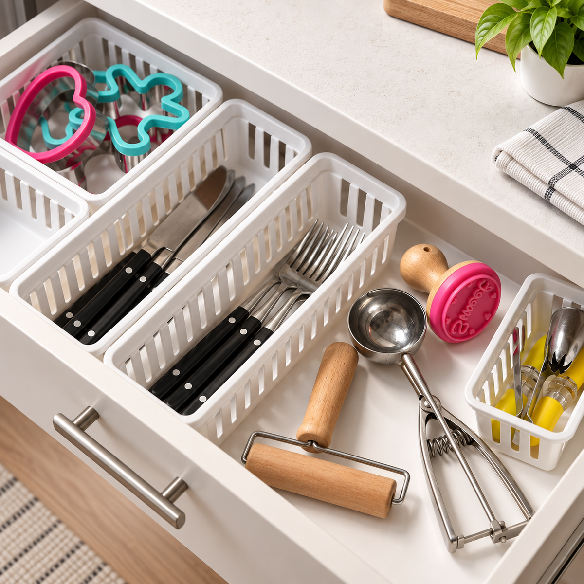 Narrow Drawer Organizer Baskets
