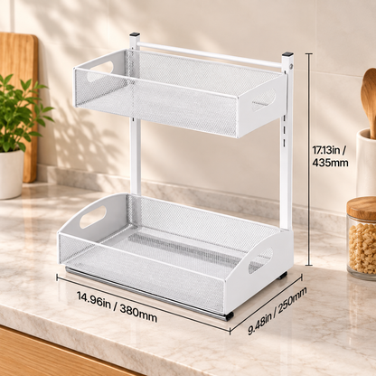 2-Tier Adjustable Under Sink Organizer 2-Pack