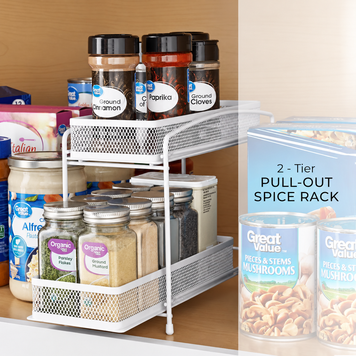 2-Tier Pull-Out Spice Organizer