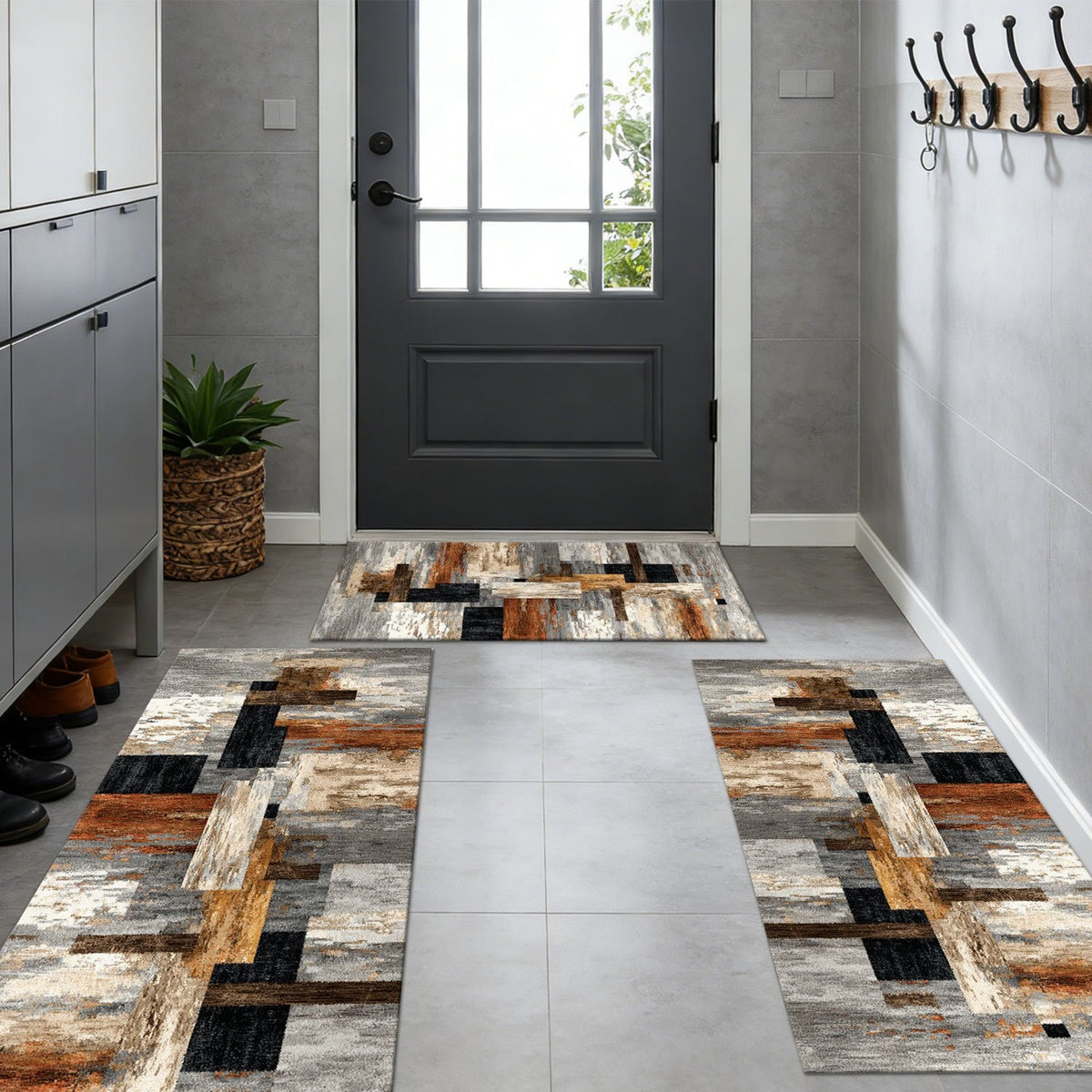 Abstract Kitchen Rug Set